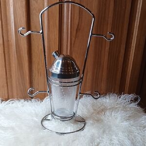 Chrome Cocktail Shaker with Stand